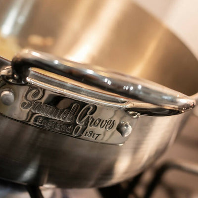 Samuel Groves Classic Stainless Steel Triply Chefs Pan with Side Handles (7208841019450)