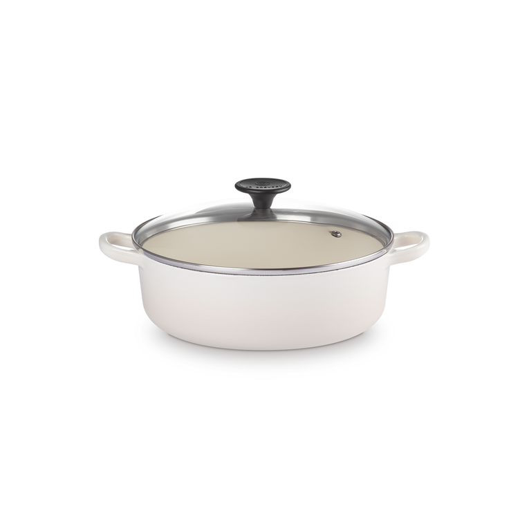 Le Creuset Risotto Pot 24cm Meringue with Glass Lid – Art of