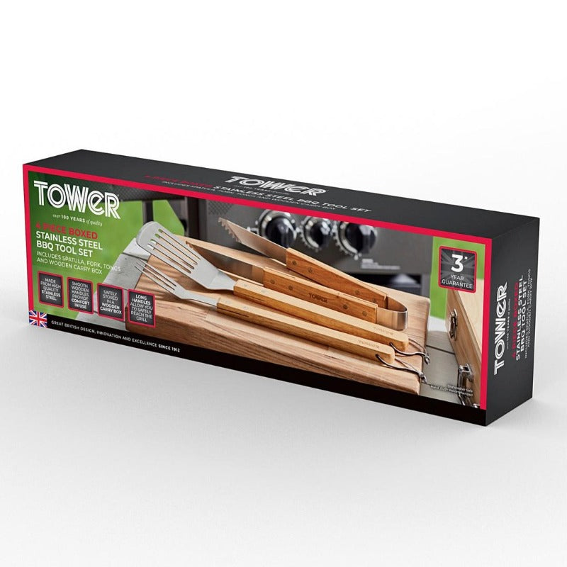 Tower BBQ 4 Pc Tool Set Boxed (7041378123834)