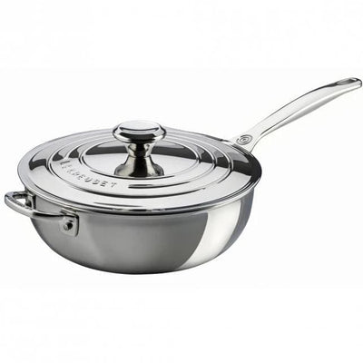 Le Creuset Signature Stainless Steel Chef's Pan with Lid 24cm with Helper Handle - Art of Living Cookshop (2382856683578)