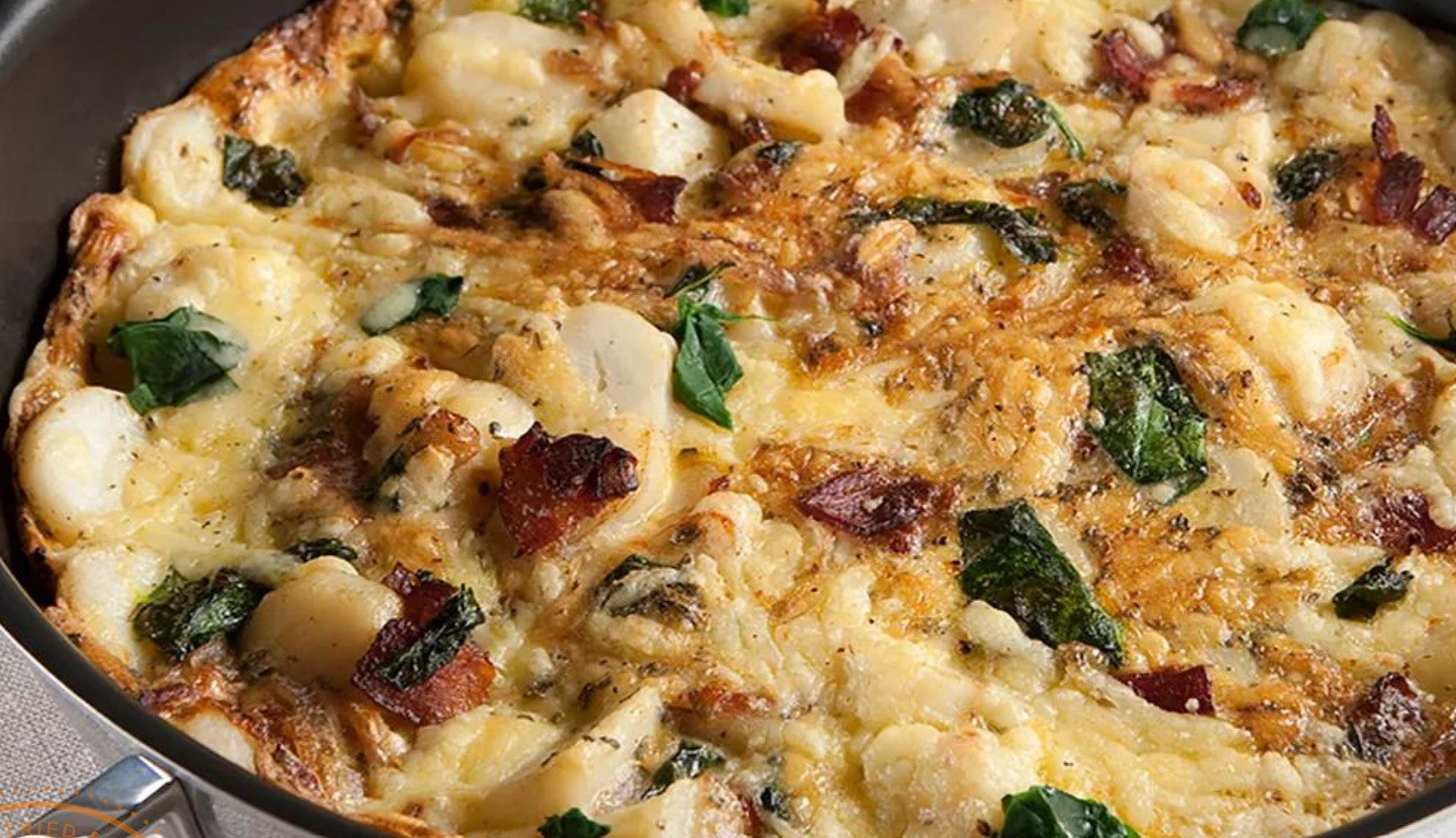 Spinach, Red Onion and Bacon Frittata