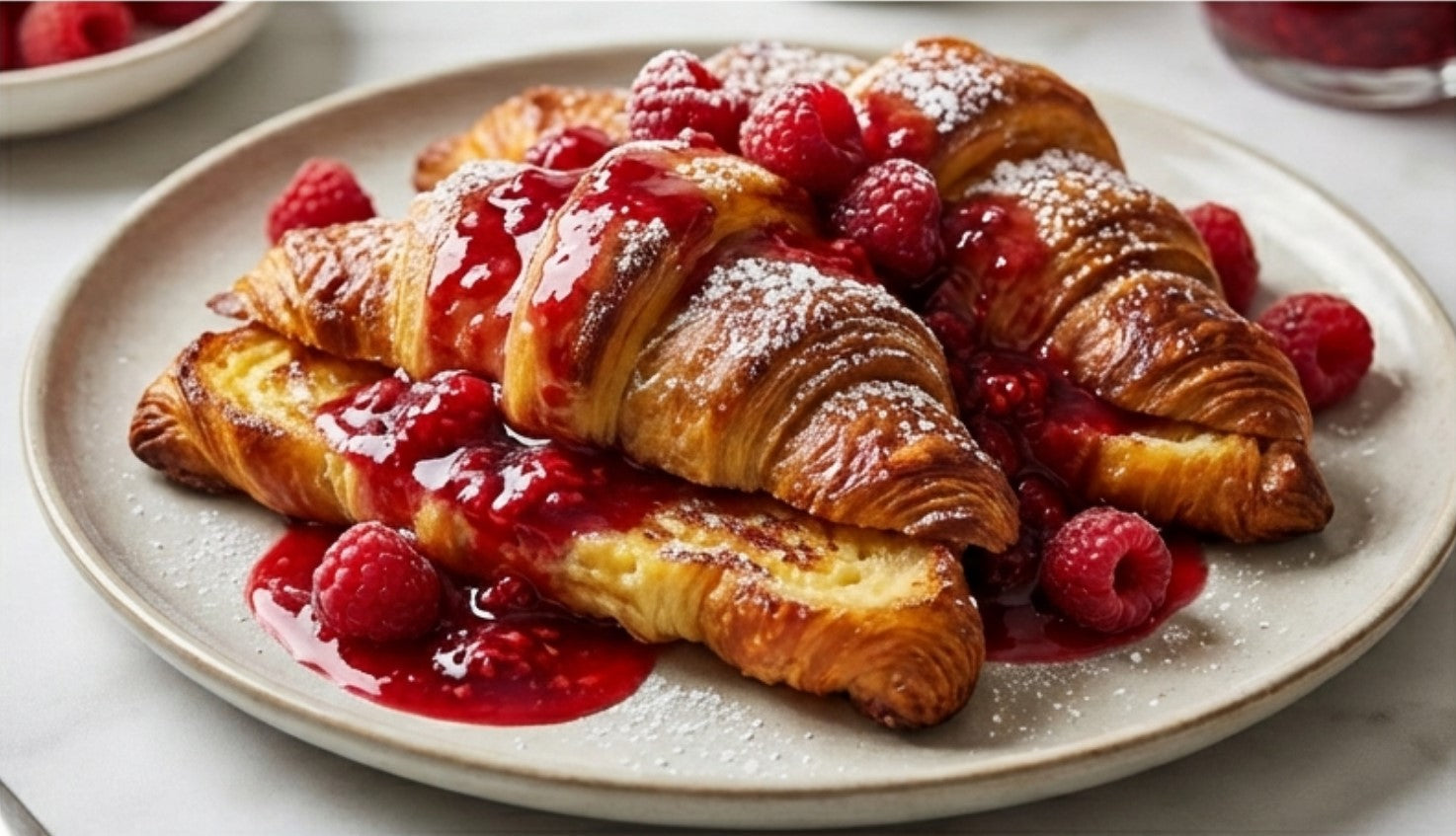 Raspberry Croissant French Toast