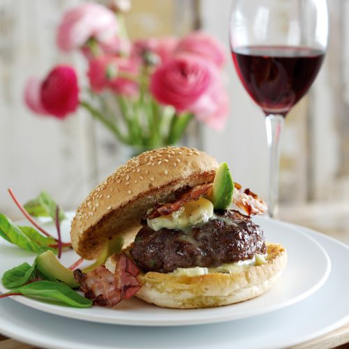 Best-Ever Burger with Pancetta, Avocado & Blue Cheese Butter