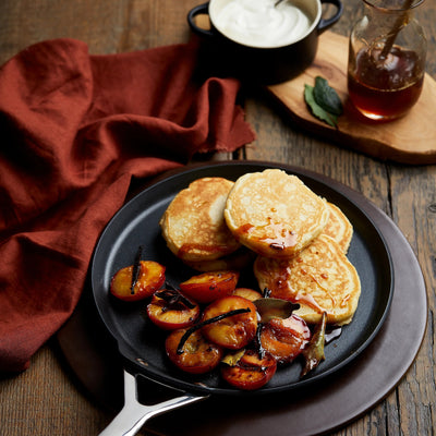 Drop Scones with Roasted Plums and Honey