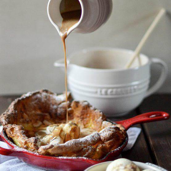 Dutch Baby Pancake with Salted Caramel