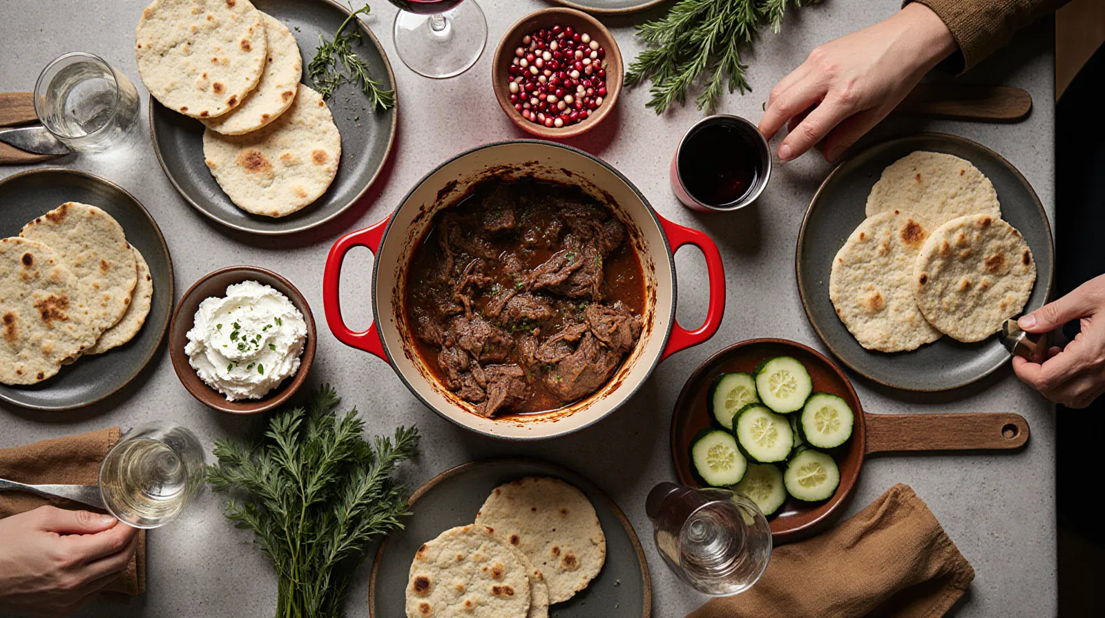 Spiced Lamb Flatbread Feast