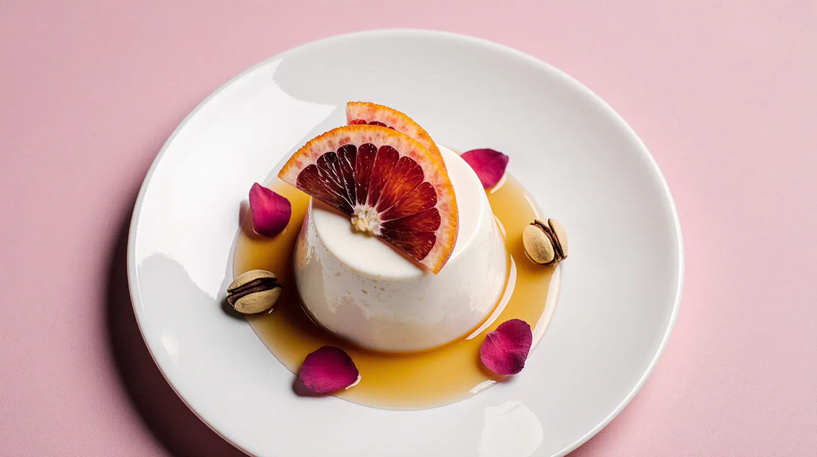 Orange Blossom Panna Cotta with Blood Orange