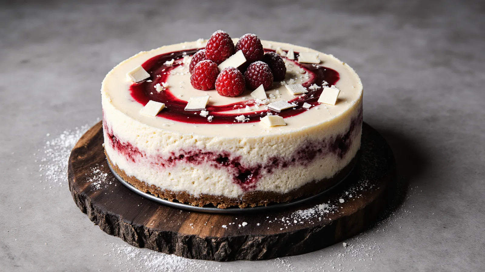 White Chocolate and Raspberry No-Bake Cheesecake