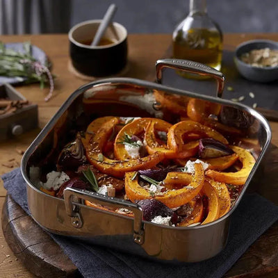 Roasted Pumpkin with Red Onion, Goat’s Curd and Toasted Seeds