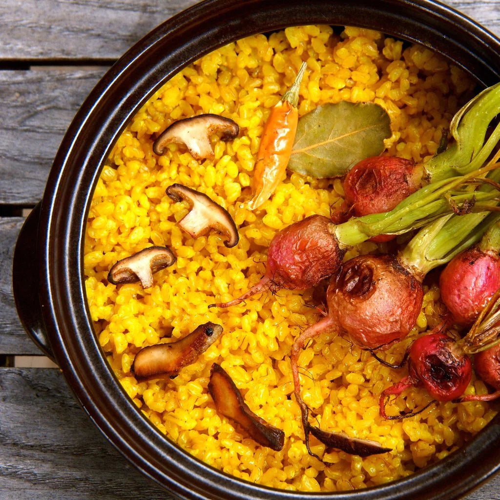 Golden Rice After Cook Spiced Golden Rice – Art of Living Cookshop