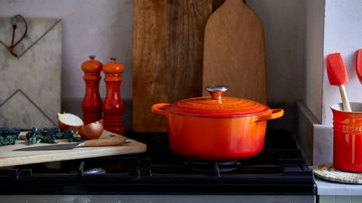 Le Creuset Volcanic orange Casserole and Mills