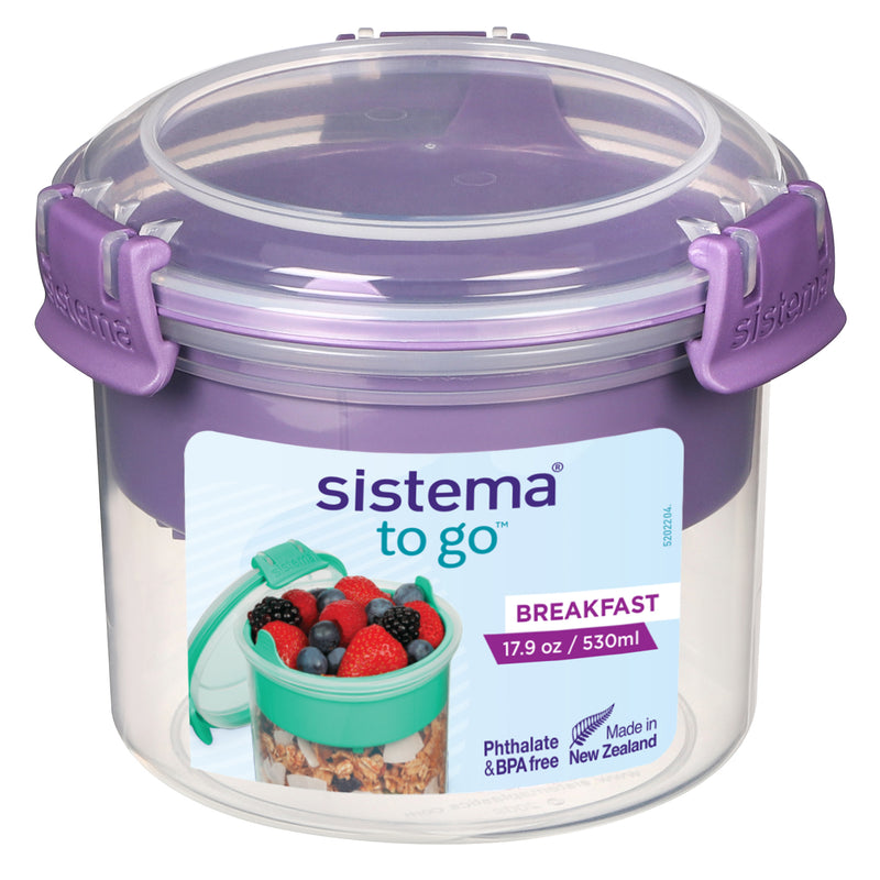 Dexam Sistema Breakfast To Go Round Box 530ml Assorted Colours
