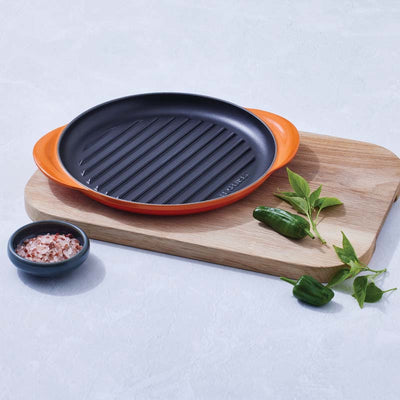 Le Creuset Classic Cast Iron Round Grill 25cm Volcanic (2383055224890)