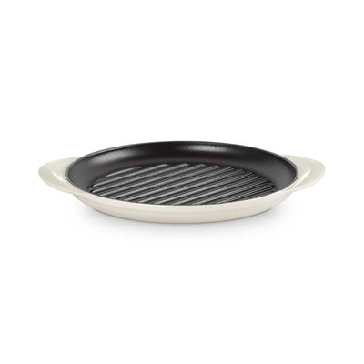 Le Creuset Classic Cast Iron Round Grill 25cm Meringue (4404510752826)