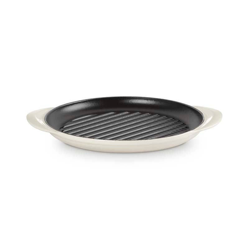 Le Creuset Classic Cast Iron Round Grill 25cm Meringue (4404510752826)