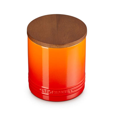 Le Creuset Stoneware Storage Jar with Wooden Lid 0.2L Flint (14931696189818)