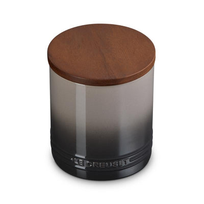 Le Creuset Stoneware Storage Jar with Wooden Lid 0.2L Flint (14931696189818)