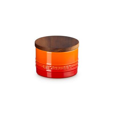 Le Creuset Stoneware Storage Jar with Wooden Lid 0.2L Flint (14931696189818)
