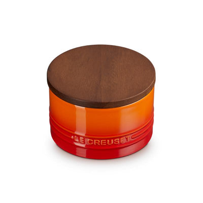 Le Creuset Stoneware Storage Jar with Wooden Lid 0.2L Flint (14931696189818)