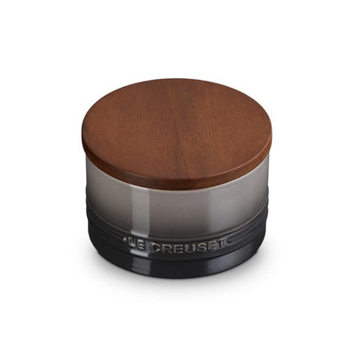 Le Creuset Stoneware Storage Jar with Wooden Lid 0.2L Flint (14931696189818)