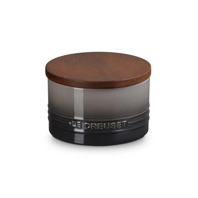 Le Creuset Stoneware Storage Jar with Wooden Lid 0.2L Flint (14931696189818)