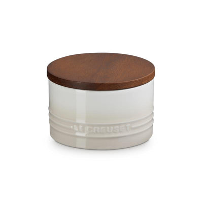 Le Creuset Stoneware Storage Jar with Wooden Lid 0.2L Flint (14931696189818)