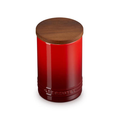 Le Creuset Stoneware Storage Jar with Wooden Lid 0.2L Flint (14931696189818)