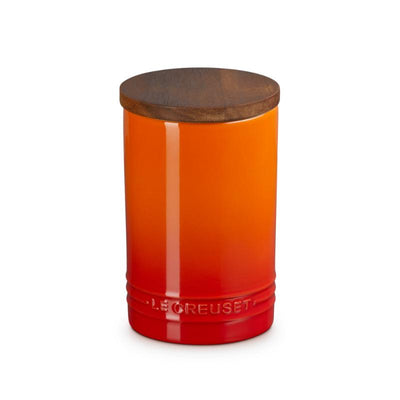 Le Creuset Stoneware Storage Jar with Wooden Lid 0.2L Flint (14931696189818)