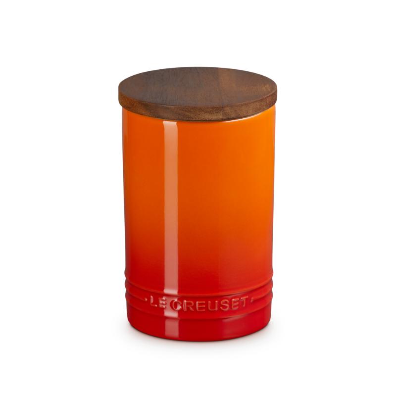 Le Creuset Stoneware Storage Jar with Wooden Lid 0.2L Flint (14931696189818)
