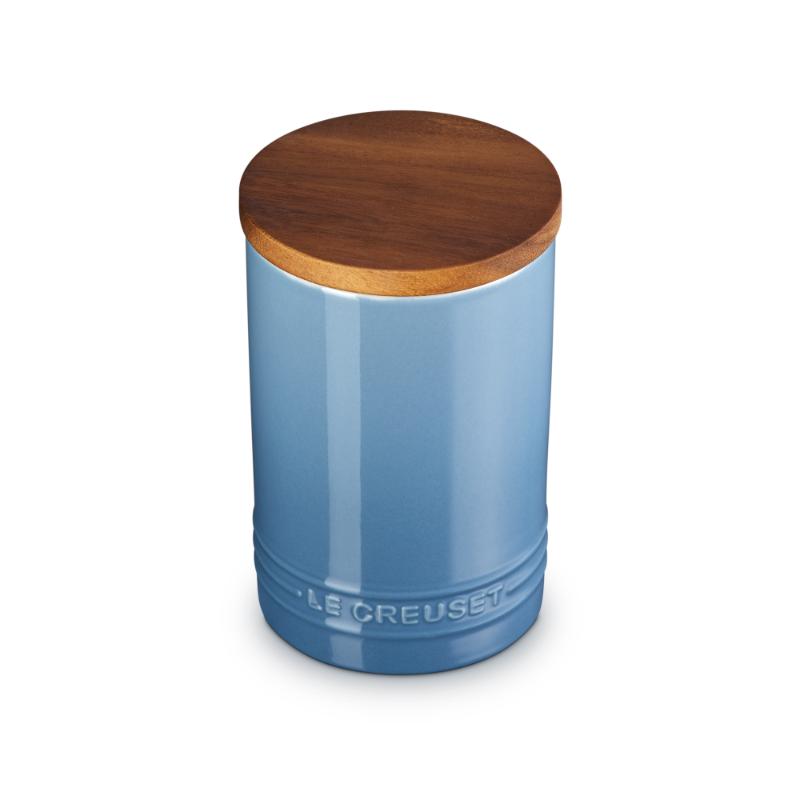 Le Creuset Stoneware Storage Jar with Wooden Lid 0.2L Flint (14931696189818)