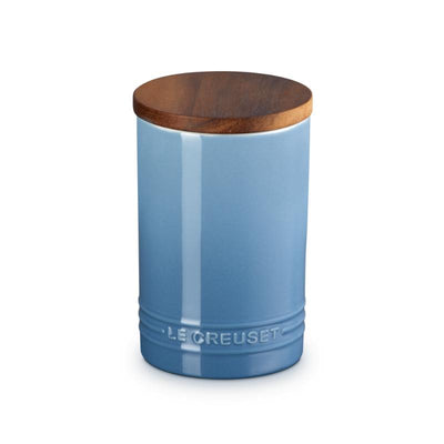 Le Creuset Stoneware Storage Jar with Wooden Lid 0.2L Flint (14931696189818)