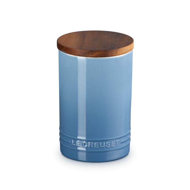 Le Creuset Stoneware Storage Jar with Wooden Lid 0.2L Flint (14931696189818)