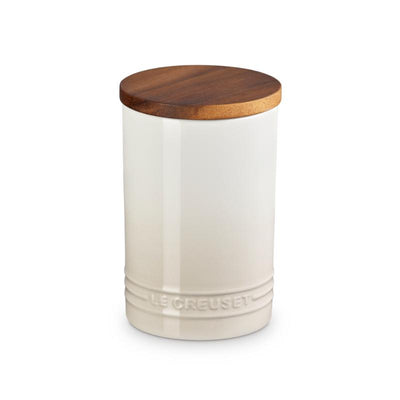 Le Creuset Stoneware Storage Jar with Wooden Lid 0.2L Flint (14931696189818)