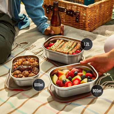 Black & Blum Stainless Steel Meal Prep Food Box - Set of 3 (15175094665594)