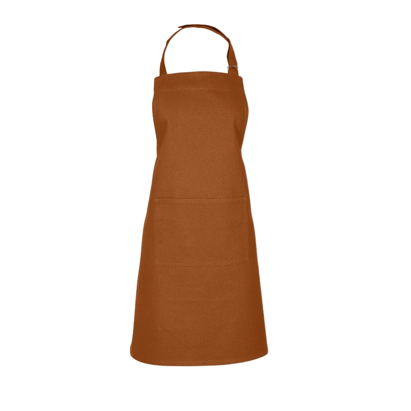 Brown apron on a light gray background