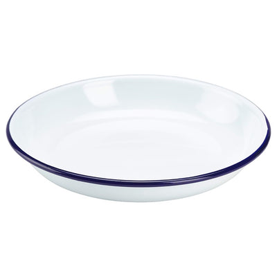Enamel Pasta/ Rice Plate Blue/ White 20cm (11548) (4523168366650)
