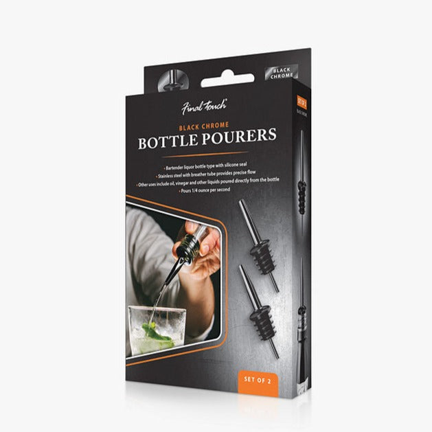 Final Touch Bottle Pourers Black / Chrome (7135066030138)
