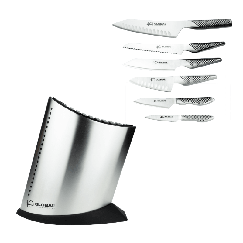 Global G-52AN7-B 40th Anniversary 7 Piece Knife Block Set (7352988631098)