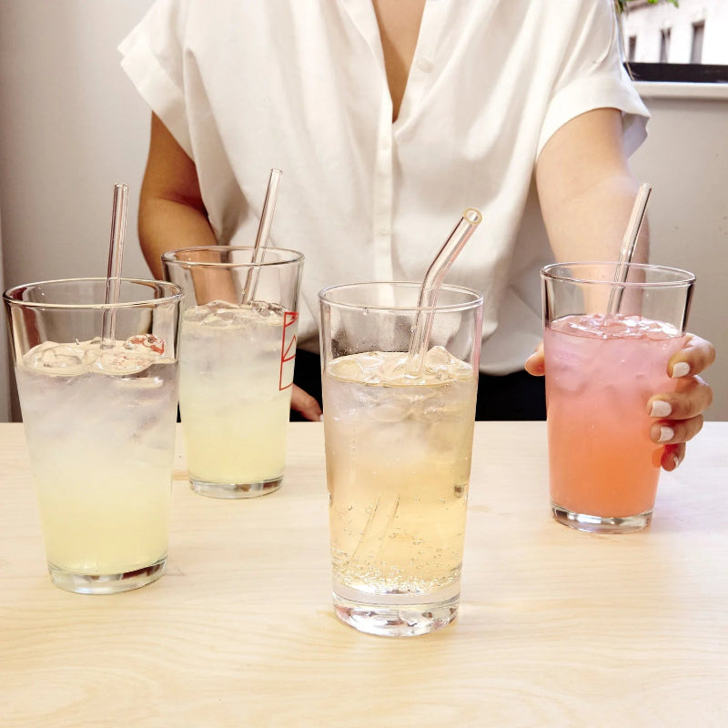 Kikkerland Clear Reusable Glass Straws