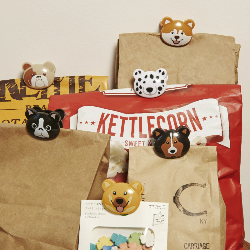 Kikkerland Dogs Bag Clips Pack of 6