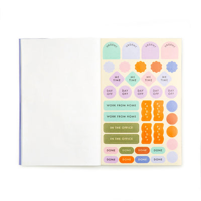 Set of colorful planner stickers on a white background