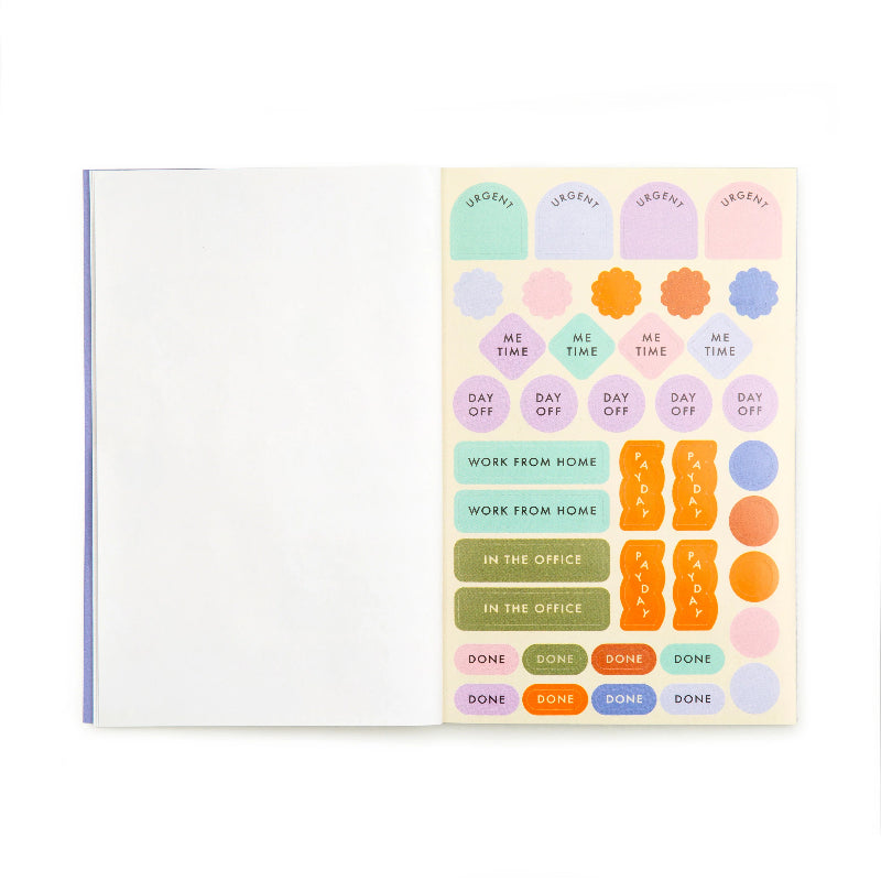 Set of colorful planner stickers on a white background