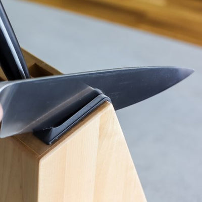 KitchenAid Gourmet 5-Piece Japanese Steel Knife Set with Sharpener and Birchwood Block (7142923927610)