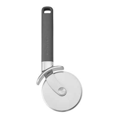 Pizza cutter with gray handle on a white background
