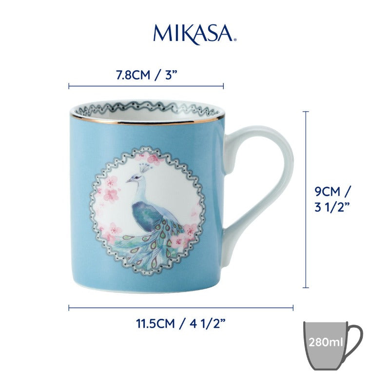 KitchenCraft Mikasa Can Mug Peacock 280ml (7142899875898)