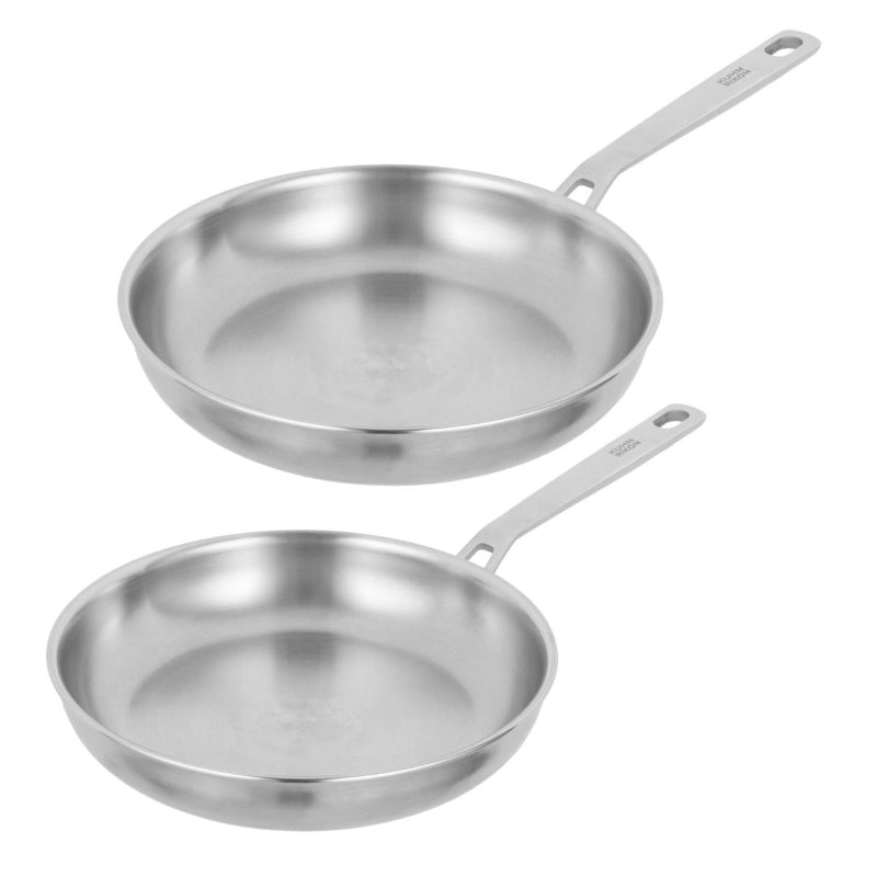 Kuhn Rikon Culinary Fiveply Frying Pan Set Uncoated 24 + 28cm