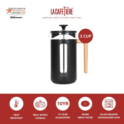 La Cafetiere Pisa Cafetiere 3 Cup Black (7176638136378)