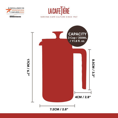 La Cafetiere Pisa Cafetiere 3 Cup Black (7176638136378)