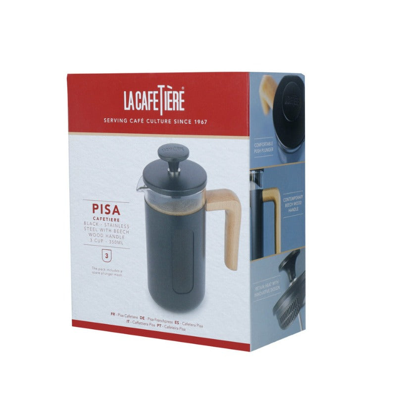 La Cafetiere Pisa Cafetiere 3 Cup Black (7176638136378)