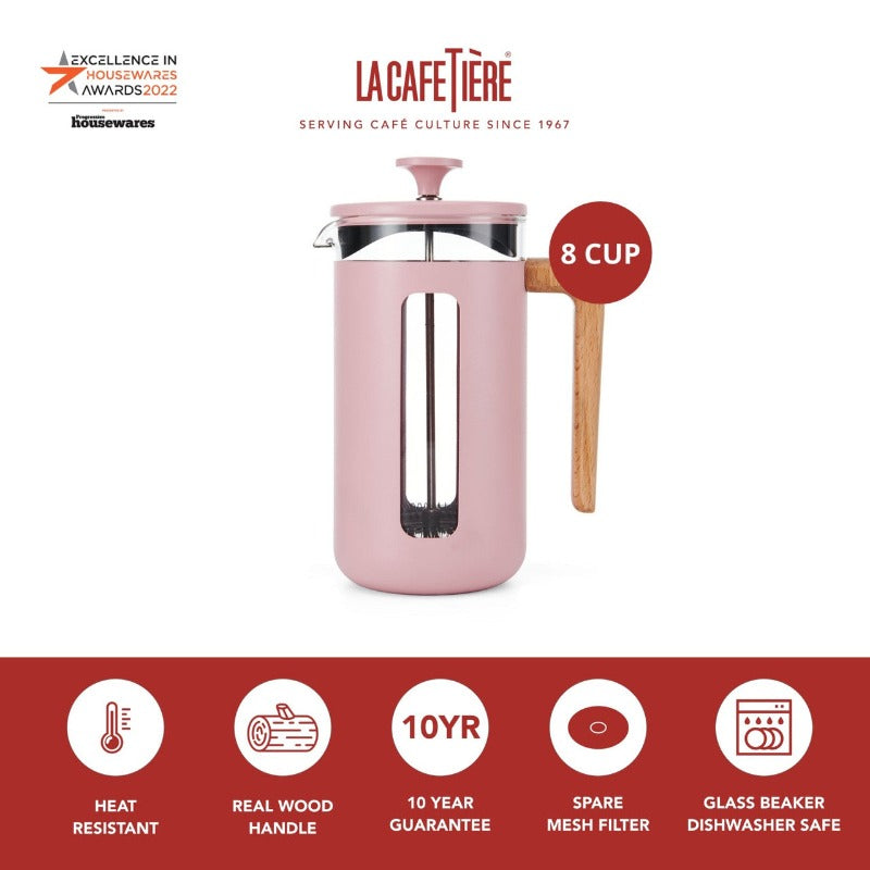 La Cafetiere Pisa Cafetiere 8 Cup Pink (7174502481978)